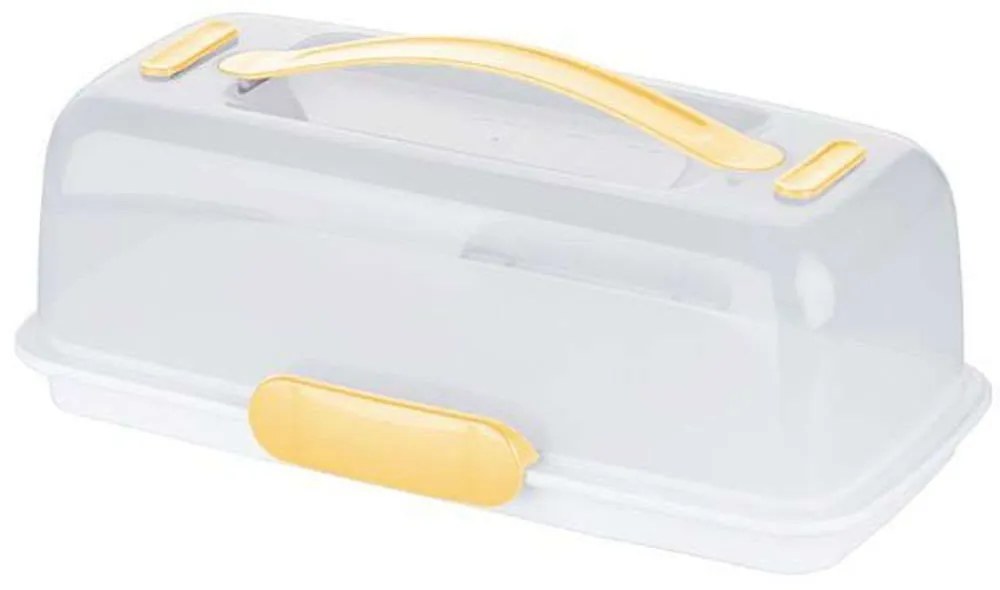 Πιατέλα Με Παγοκυψέλη Και Καπάκι Delicia 36x18x12cm White-Yellow Tescoma Πλαστικό