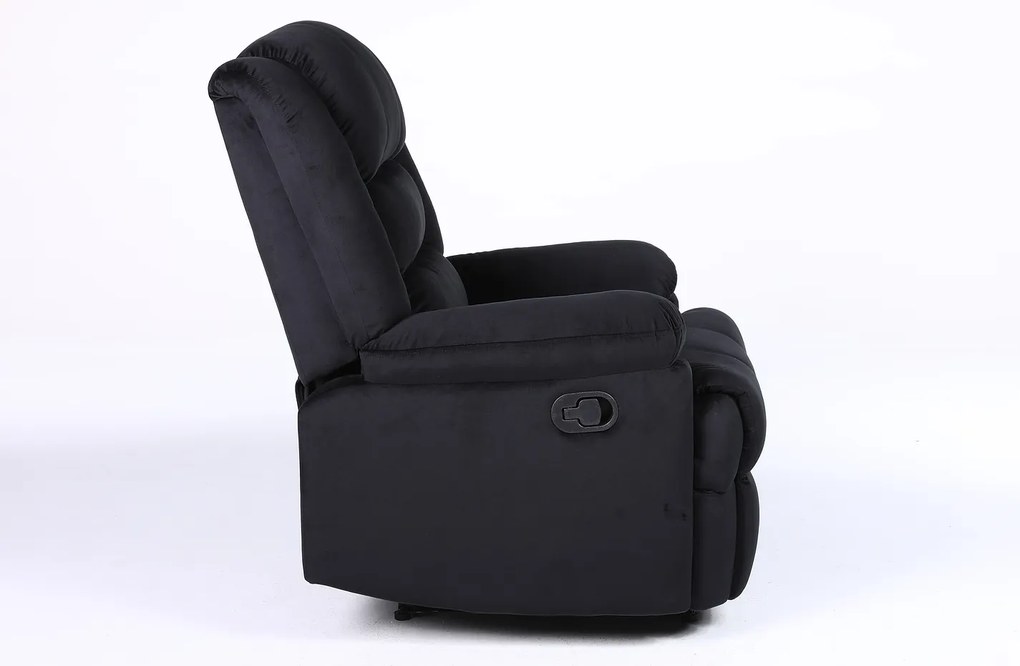 Πολυθρόνα Ανακλινόμενη ArteLibre CARINAE Μαύρο Βελούδο 93x90x100cm