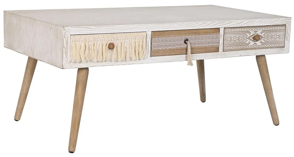 Τραπεζάκι Καφέ DKD Home Decor Έλατο βαμβάκι (110 x 60 x 50 cm)