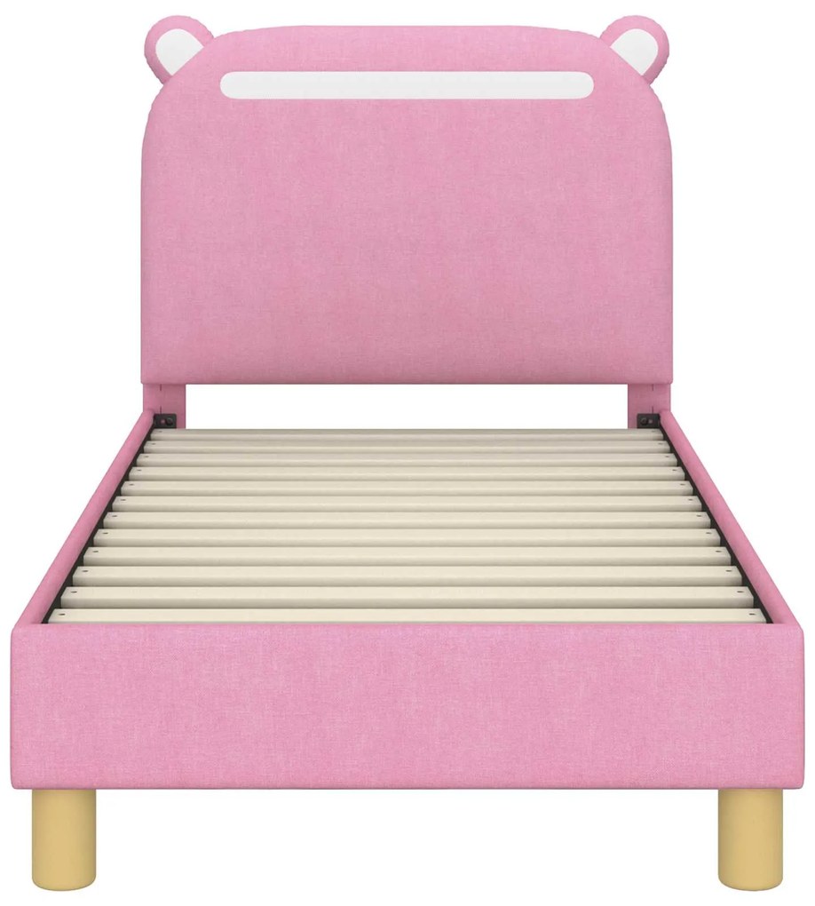 vidaXL Κρεβατική βάση για παιδιά με προσκέφαλο Ροζ 70 x 140 cm ύφασμα