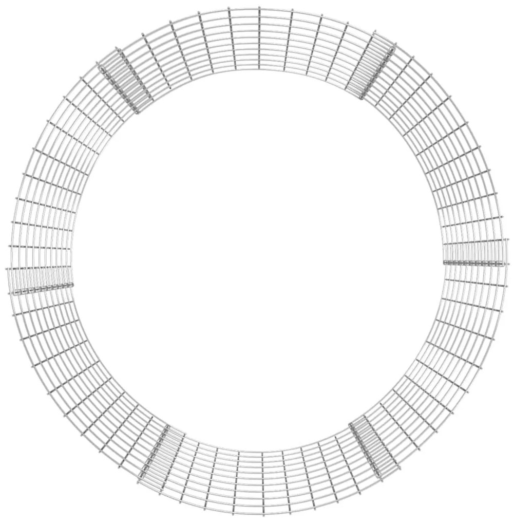 Συρματοκιβώτιο-Γλάστρα Στύλος Κυκλική Ø100x100 εκ Γαλβ. Χάλυβας - Ασήμι