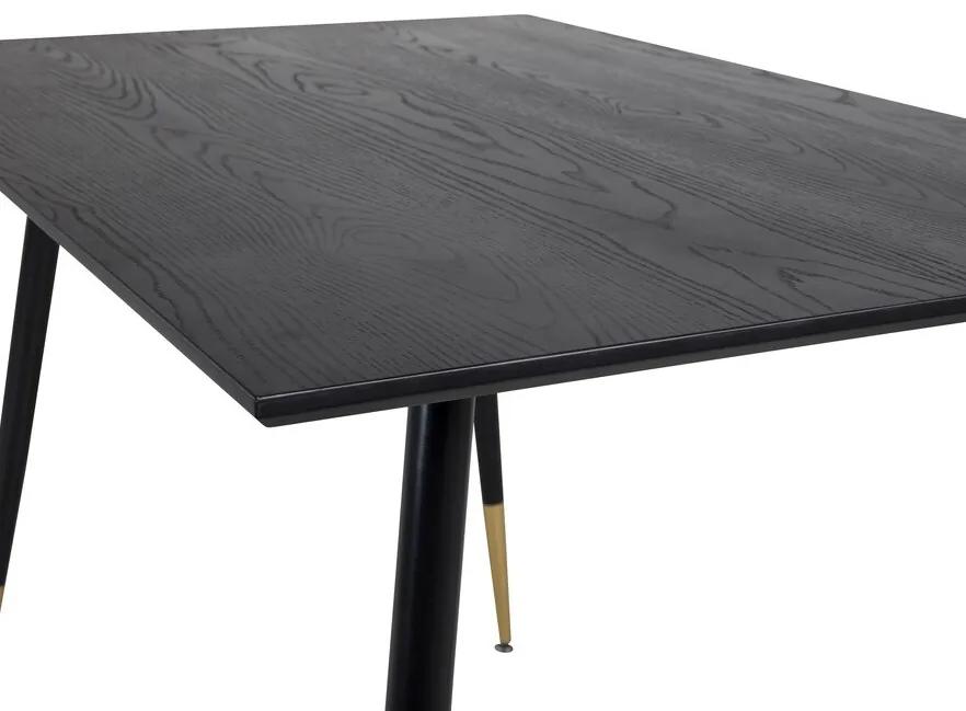 Τραπέζι Dallas 124, Μαύρο, Ορείχαλκος, 75x85x120cm, 35 kg, Φυσικό ξύλο καπλαμά, Ινοσανίδες μέσης πυκνότητας, Μέταλλο | Epipla1.gr