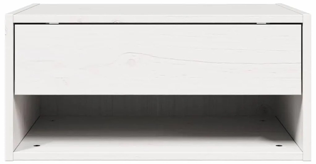vidaXL Κομοδίνο με συρτάρι Λευκό 50 x 32.5 x 24 εκ Μασίφ ξύλο πεύκου