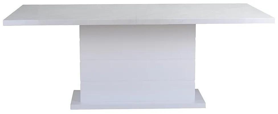Τραπέζι Riverton 447, Λευκό μάρμαρο, 75x90x180cm, Επιμήκυνση, Ινοσανίδες μέσης πυκνότητας | Epipla1.gr