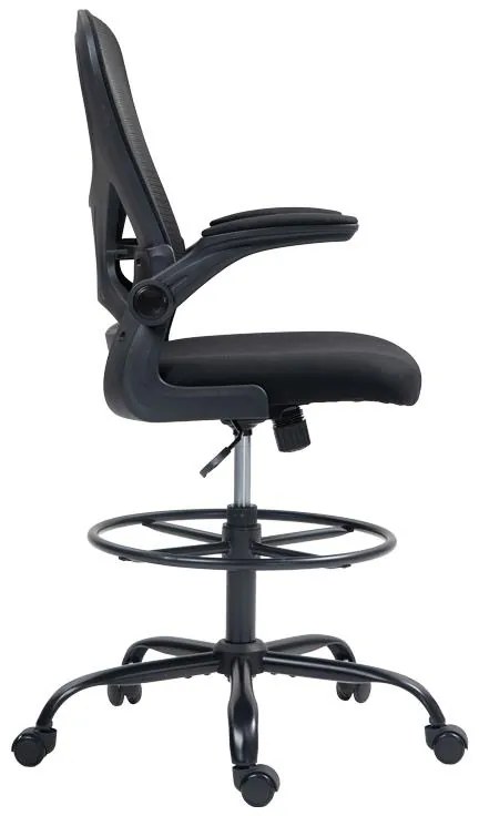 Καρέκλα γραφείου εργασίας Derzio ύφασμα mesh σε μαύρη απόχρωση 62x53x131εκ 62x53x131 εκ.