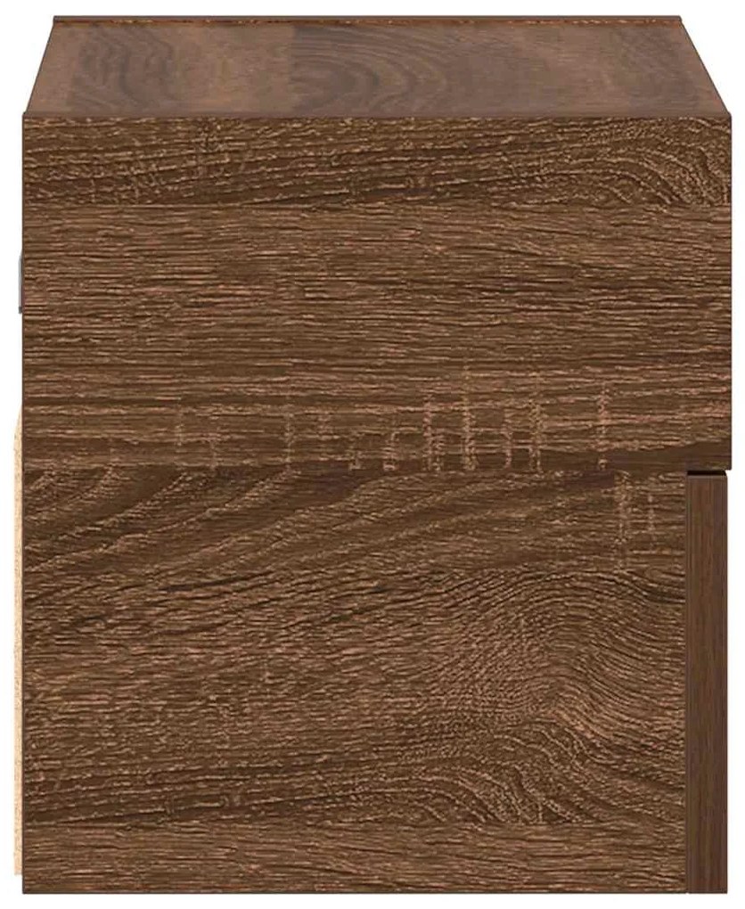 Κομοδίνο Επιτοίχιο Καφέ Δρυς 45x26x28,5 εκ. 858608