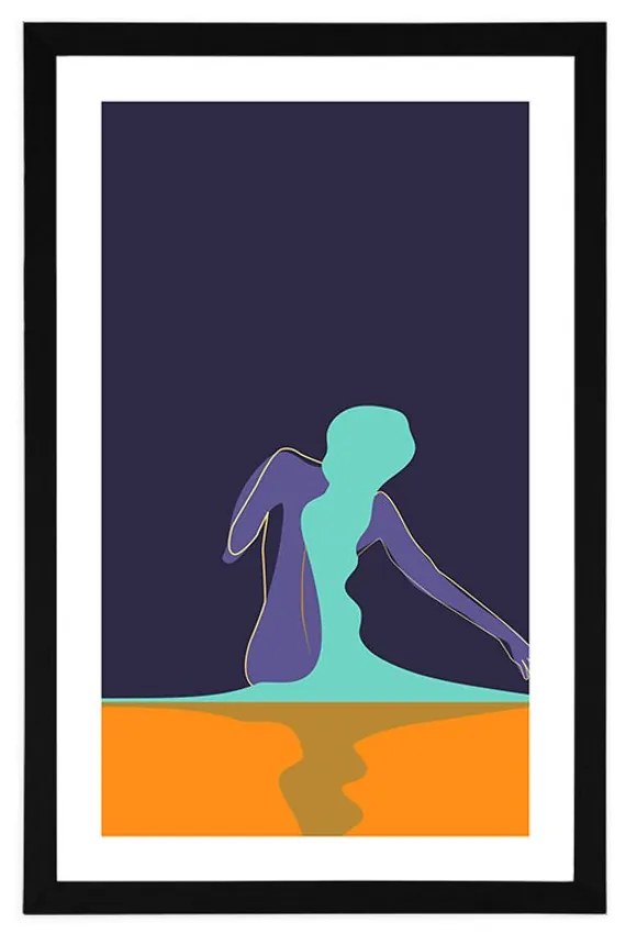 Αφίσα με πασπαρτού Μυστηριώδης Γυναίκα - 20x30 black
