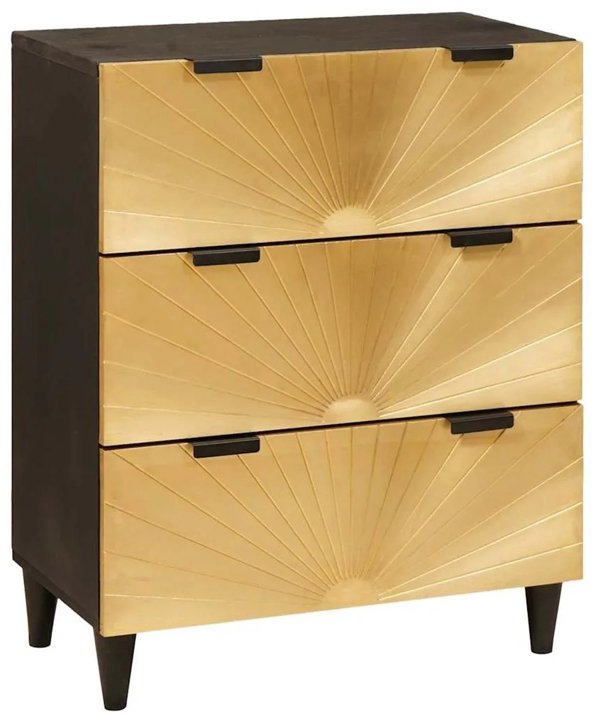 vidaXL Πλαϊνό γραφείο 2 pcs Μαύρο και Χρυσό 60 x 33 x 75 cm