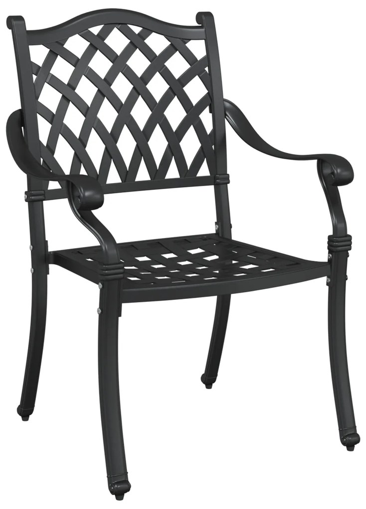 vidaXL Καρέκλα Κήπου 2 pcs Μαύρο 55 x 56.5 x 91εκ Αλουμίνιο