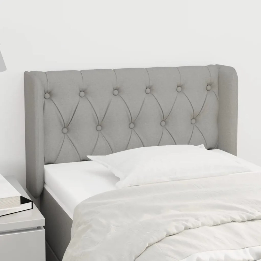 vidaXL Κεφαλάρι με Πτερύγια Ανοιχτό Γκρι 83x16x78/88 εκ. Υφασμάτινο