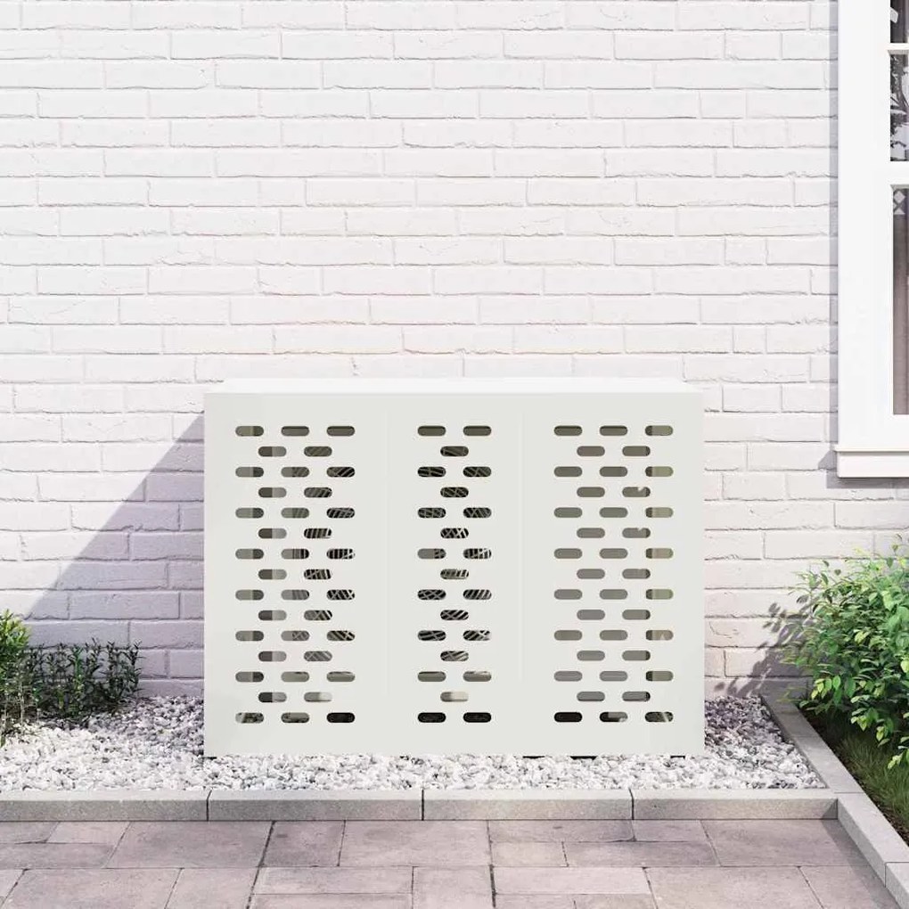 vidaXL Κάλυμμα κλιματιστικού Λευκό 110 x 50 x 80 cm Ατσάλι