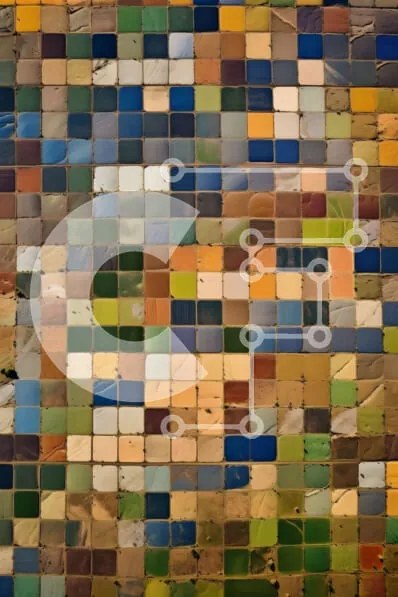 Intra Συλλεκτικό Ξύλινο Παζλ Plywood  4mm - Όμορφο μωσαϊκό από πλακάκια διαφορετικού χρώματος Σε Ξύλινο Κουτί - Διαστάσεις Puzzle: 10x10 cm – 25 κομμάτια