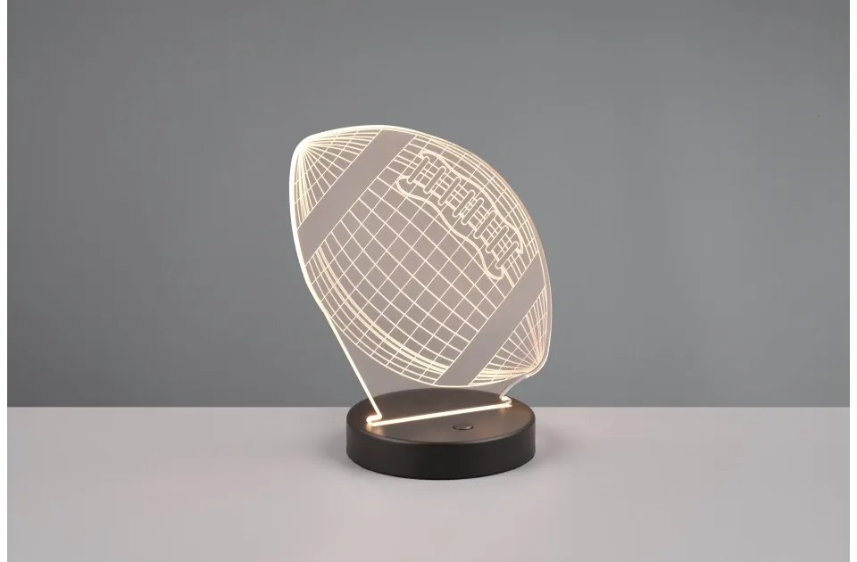 Επιτραπέζιο Φωτιστικό LED RGBW 3,2W Μαύρο 3D Εφέ Football R52821132 Trio Lighting-R52821132-Μαύρο R52821132