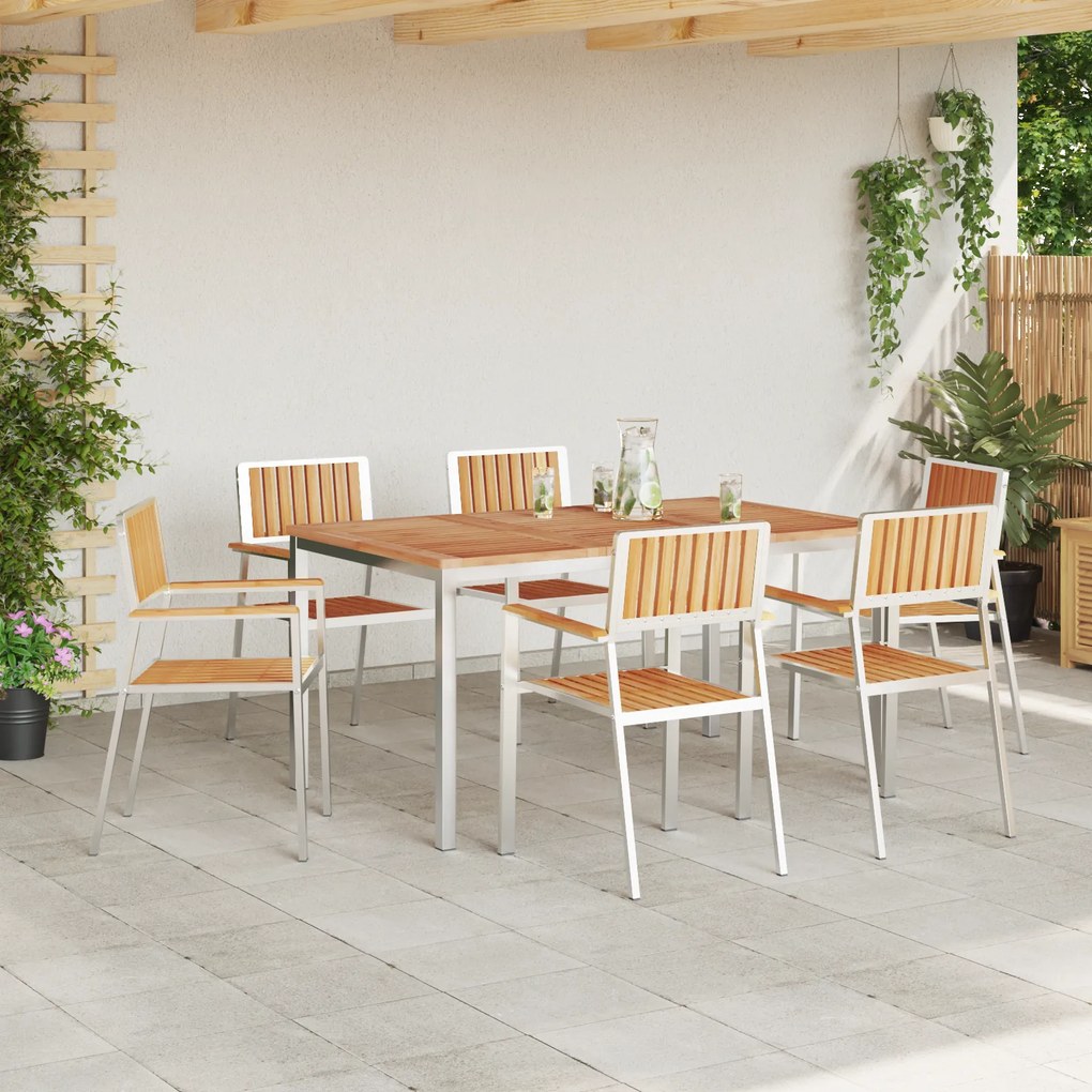 vidaXL Σετ κήπου vitaXL 7 τεμαχίων Συμπαγές Ξύλο Teak