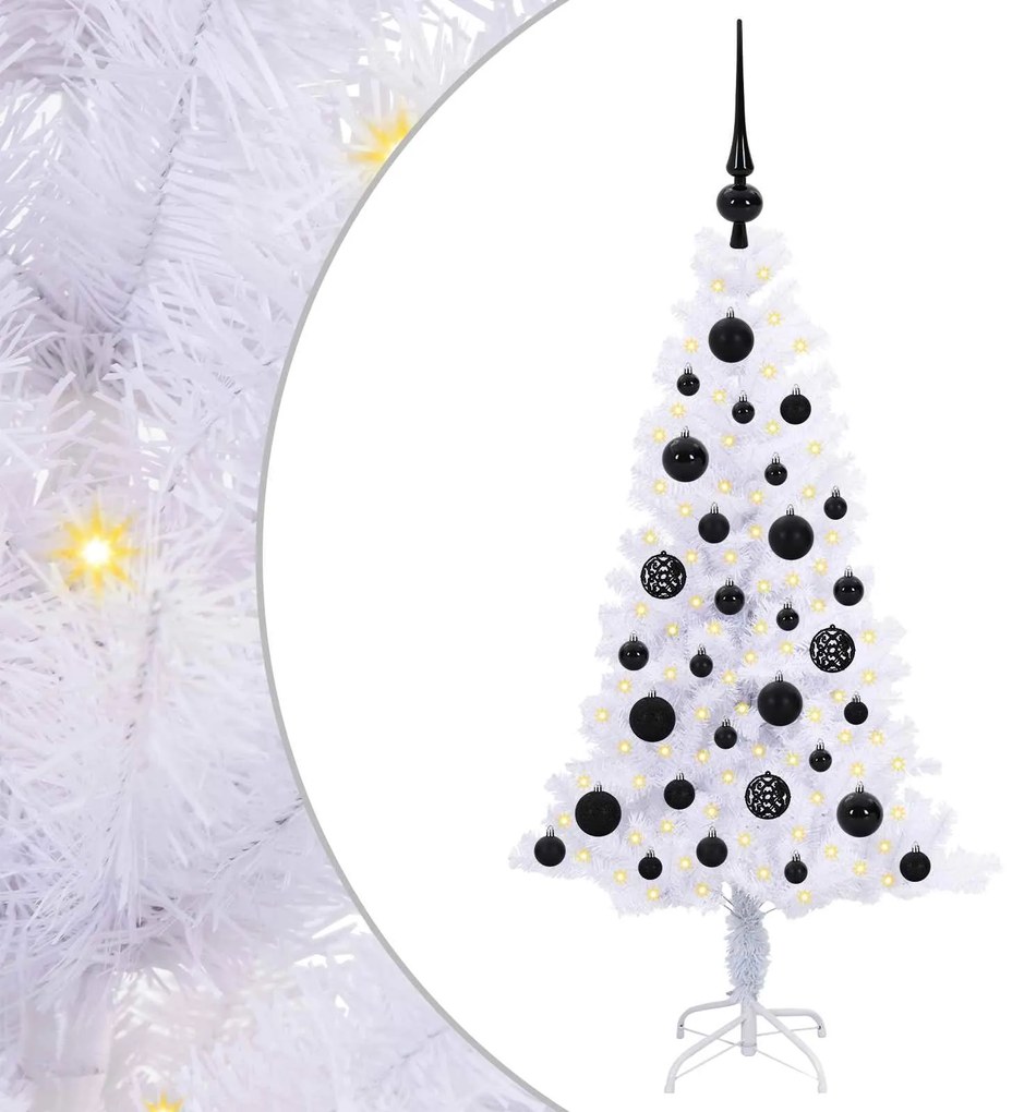 vidaXL Τεχνητό Χριστουγεννιάτικο Δέντρο Λευκό 120 cm PVC και Χάλυβας
