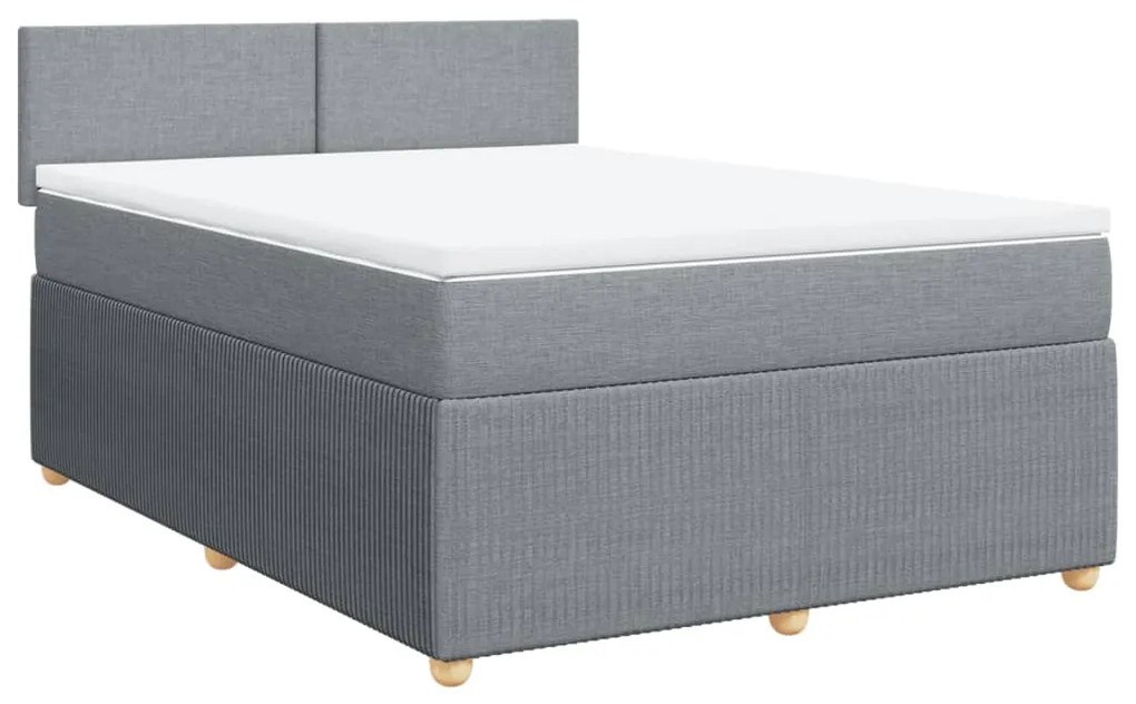 ΚΡΕΒΑΤΙ BOXSPRING ΜΕ ΣΤΡΩΜΑ ΑΝΟΙΧΤΟ ΓΚΡΙ 140X190 ΕΚ. ΥΦΑΣΜΑΤΙΝΟ 3289744