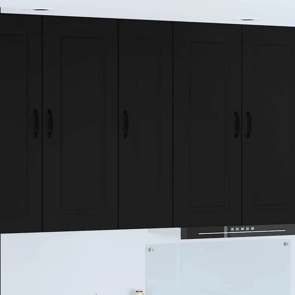 vidaXL Κρεμαστό ντουλάπι κουζίνας με ράφι Μαύρο 30 x 31 x 100 εκ.