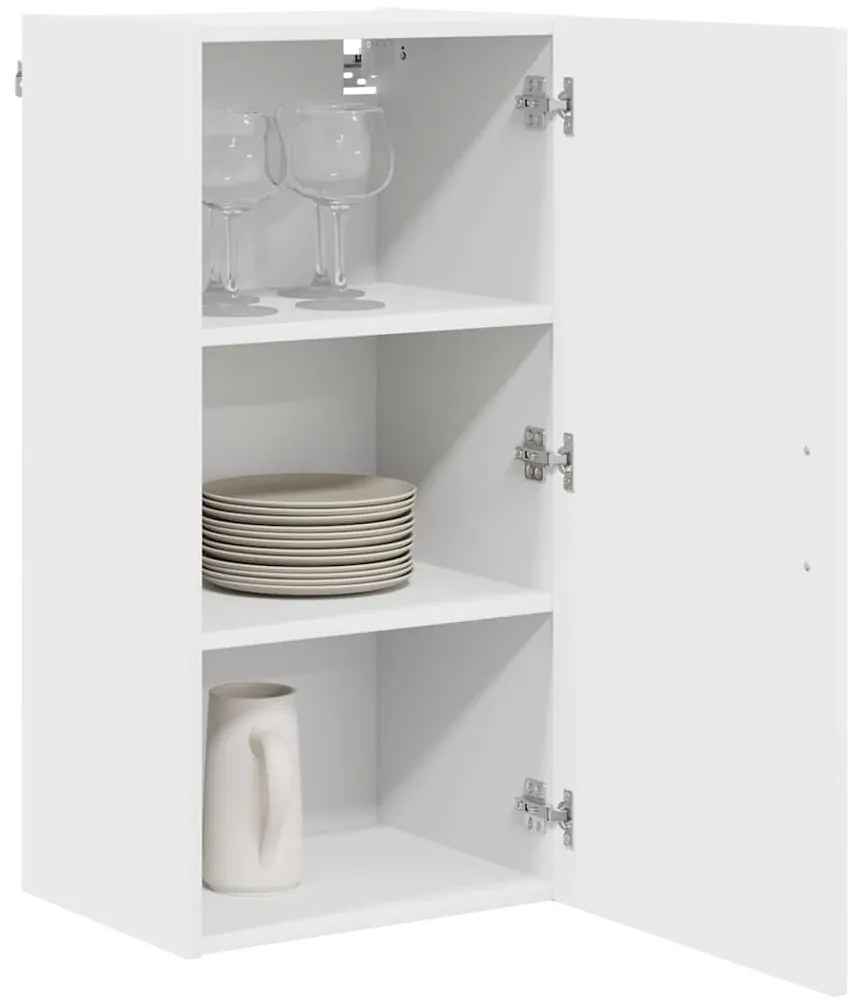 vidaXL Κρεμαστό ντουλάπι κουζίνας με ράφι Λευκό 40 x 31 x 80 εκ.