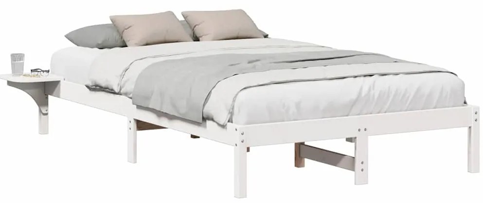 vidaXL Πλαίσιο κρεβατιού με κομοδίνα Λευκό 140 x 190 cm Λευκό