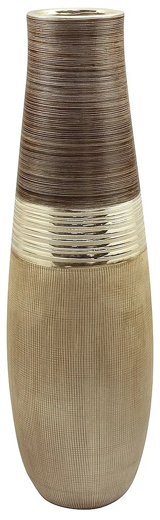 Βάζο ArteLibre Καφέ/Χρυσό Κεραμικό 13.5x13.5x46cm