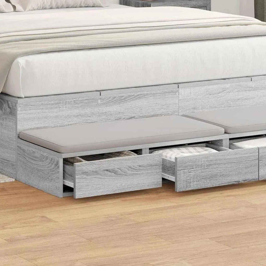 vidaXL Συρτάρια κρεβατιού με συρτάρι Γκρι sonoma 150 x 36.5 x 16.5 εκ