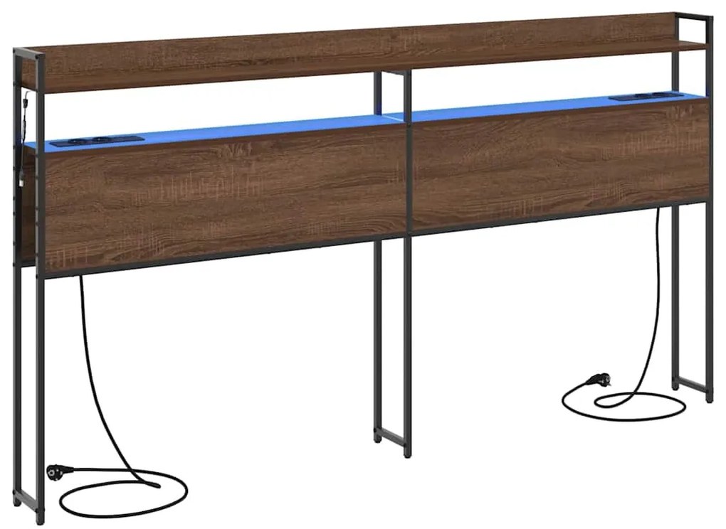vidaXL Κεφαλάρι με ράφι Καφέ δρυς 180 cm Επεξεργασμένο ξύλο