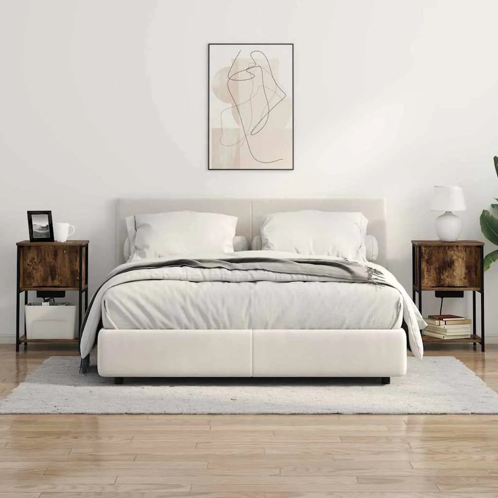 vidaXL Κομοδίνο Καπνιστή δρυς 38 x 31 x 61 εκ Επεξεργασμένο ξύλο