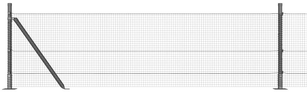 vidaXL Συρματόπλεγμα Φράχτη  με 13 Σφήνες Γκρι 0.4x50 μ Χάλυβας