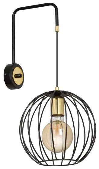 Απλίκα Φωτιστικό Τοίχου 1xE27 Ατσάλι ALBIO Made in Poland Emibig-144/K1-Μαύρο 144/K1