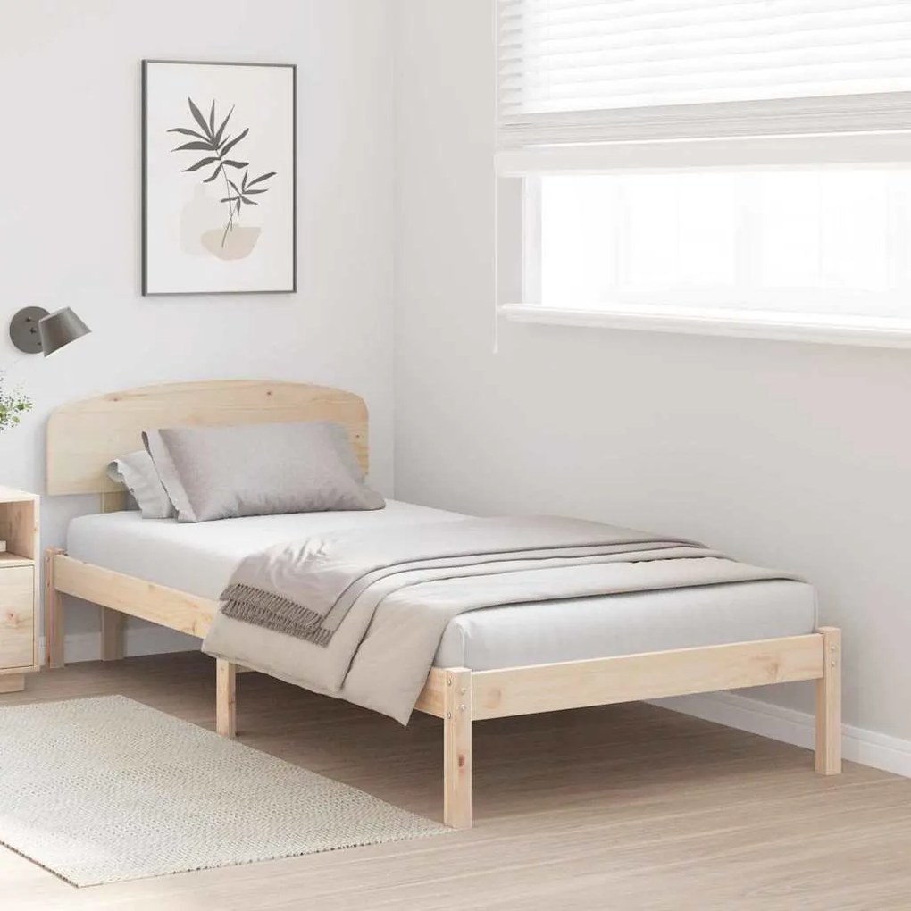 vidaXL Σκελετός Κρεβατιού Καφέ 80 x 200 cm Μασίφ ξύλο πεύκου