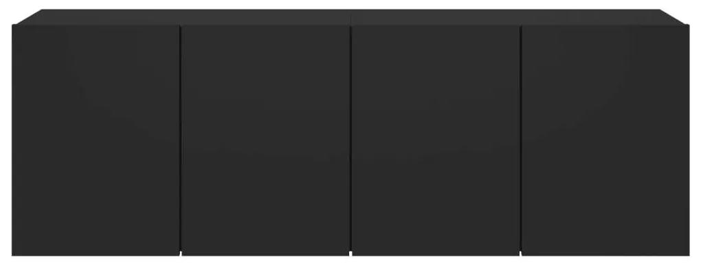 Ντουλάπια Τοίχου Τηλεόρασης 2 Τεμ. Μαύρα 60 x 30 x 41 εκ. - Μαύρο