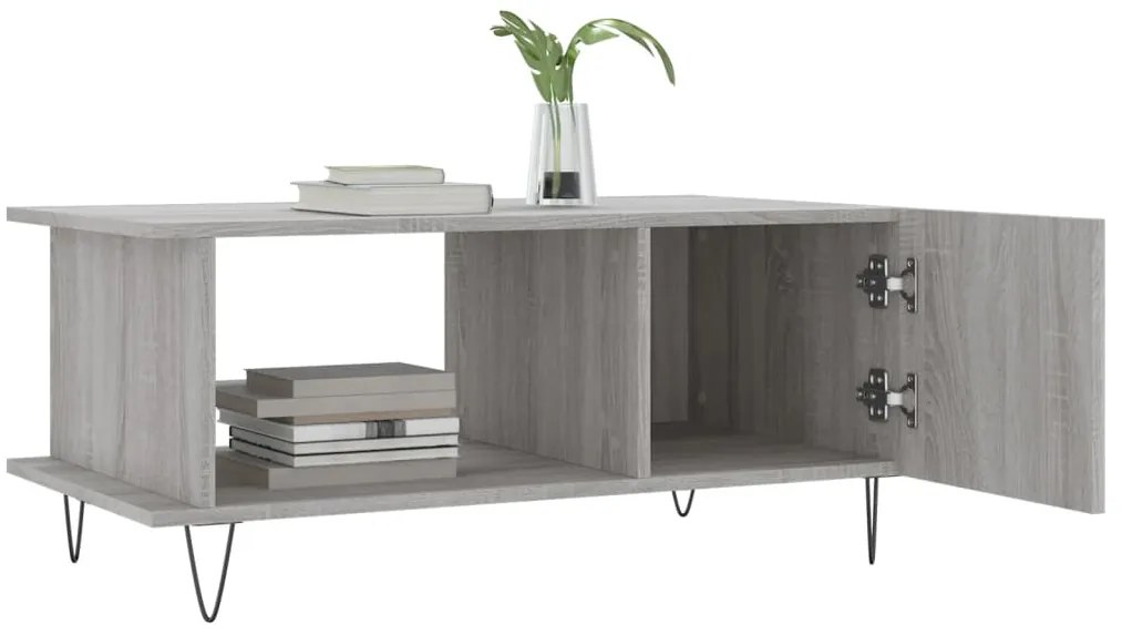 vidaXL Τραπεζάκι Σαλονιού Γκρι Sonoma 90x50x40 εκ. Επεξεργασμένο Ξύλο