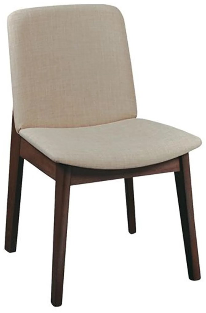 Καρέκλα Emma Ε7872,4 Beige 48x57x83cm Σετ 2τμχ Ξύλο,Ύφασμα