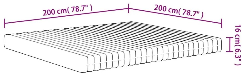 Στρώμα Αφρού Medium Soft 200x200 εκ. - Λευκό