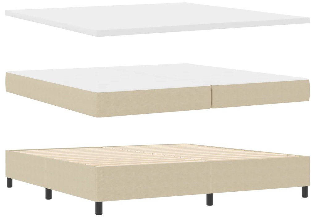 vidaXL Κρεβάτι Box Spring με Στρώμα & LED Φως Γκρί Πράσινο 200x200 εκ. Ύφασμα Σατέν