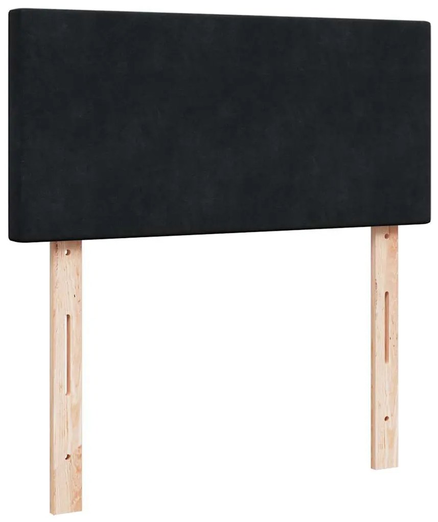 vidaXL Κρεβάτι Boxspring με Στρώμα Μαύρο 100x200 εκ. Βελούδινο