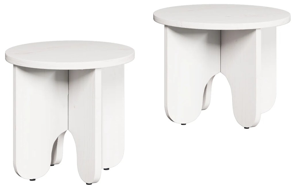 vidaXL Σετ Τραπεζιού Για Καφέ 2 pcs Λευκό 39.5 x 39.5 x 30 εκ.