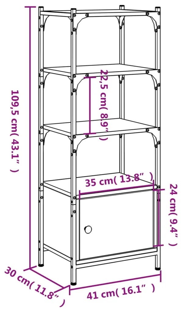 ΒΙΒΛΙΟΘΗΚΗ 3 ΕΠΙΠΕΔΩΝ ΓΚΡΙ SONOMA 41X30X109,5 ΕΚ. ΕΠΕΞΕΡΓ. ΞΥΛΟ 839001