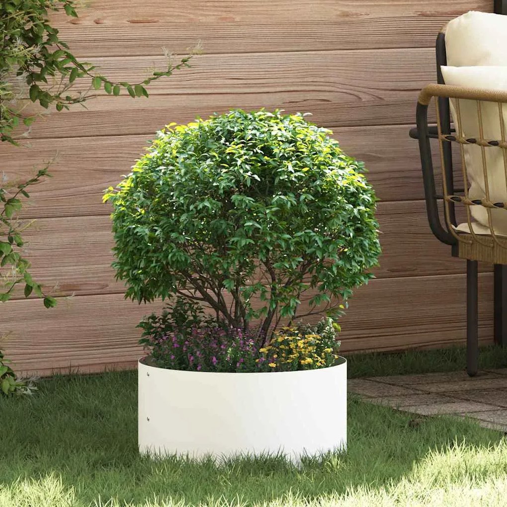 vidaXL Ζαρντινιέρες κήπου 5 pcs Λευκό 40 x 40 x 20 cm Ατσάλι