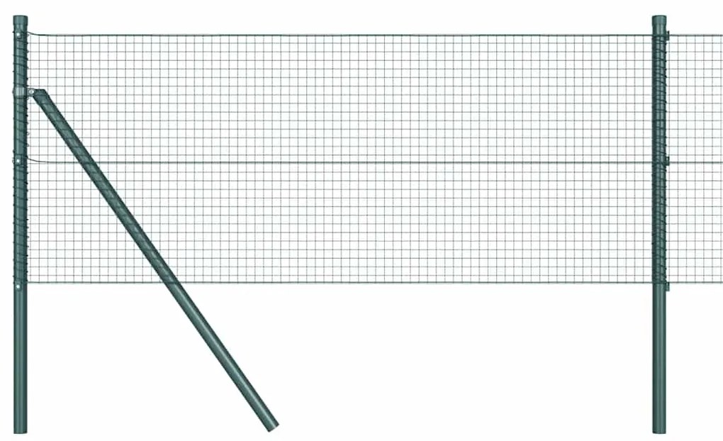 vidaXL Φράχτης με Στήλες. Πράσινο 0.4 x 50 μ. Ατσάλι