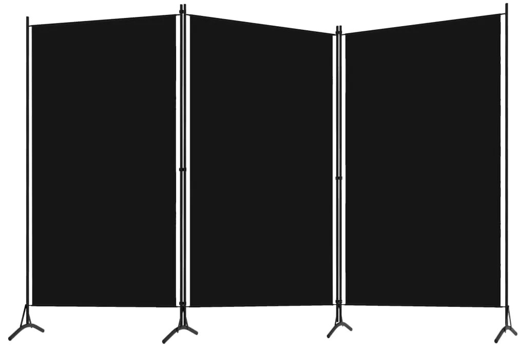 vidaXL Διαχωριστικό Δωματίου με 3 Πάνελ Μαύρο 260 x 180 εκ.