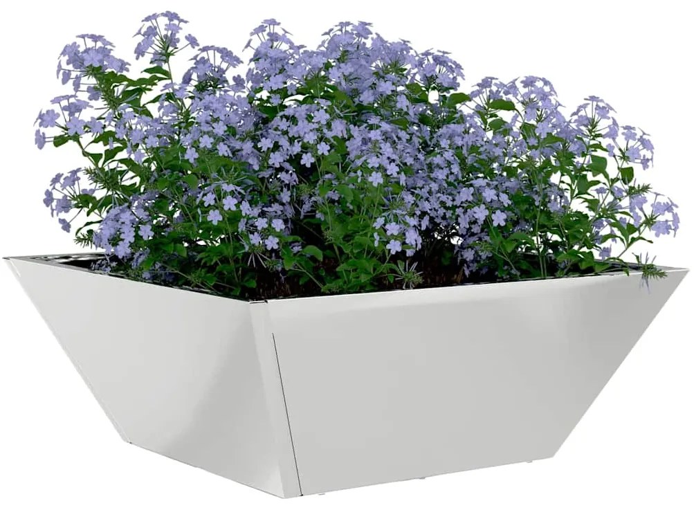 vidaXL Γλάστρα Κήπου Ασημί 40 x 40 x 15 cm Επικαλυμμένος Χάλυβας