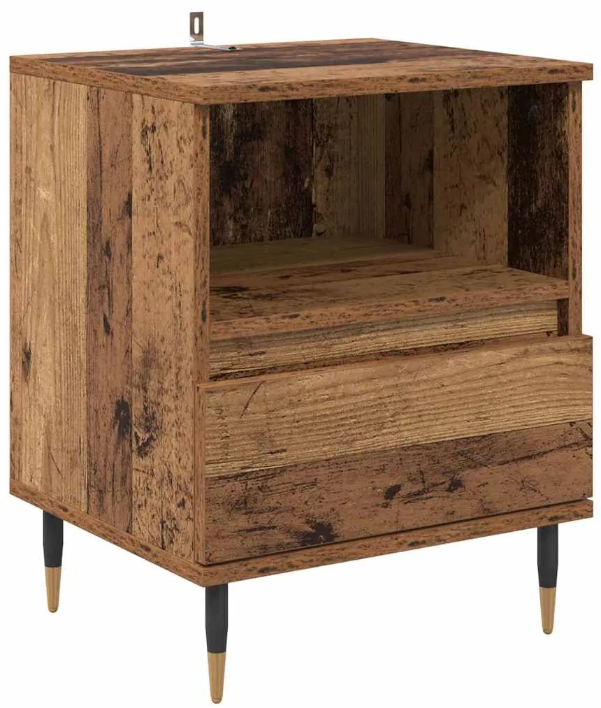 vidaXL Κομοδίνο 2 pcs Παλιό ξύλο 40 x 35 x 50 εκ. Επεξεργασμένο ξύλο