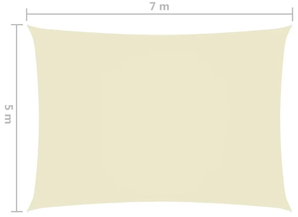 Πανί Σκίασης Ορθογώνιο Κρεμ 5 x 7 μ. από Ύφασμα Oxford - Κρεμ