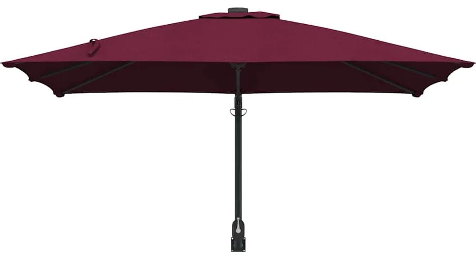 vidaXL Ομπρέλα Κήπου Κόκκινο, Μαύρο 248.5 x 247.5 x 160 εκ.