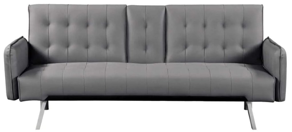 Καναπές Κρεβάτι WELLS PU Γκρι 188x82x80cm Bed:168x100x36cm
