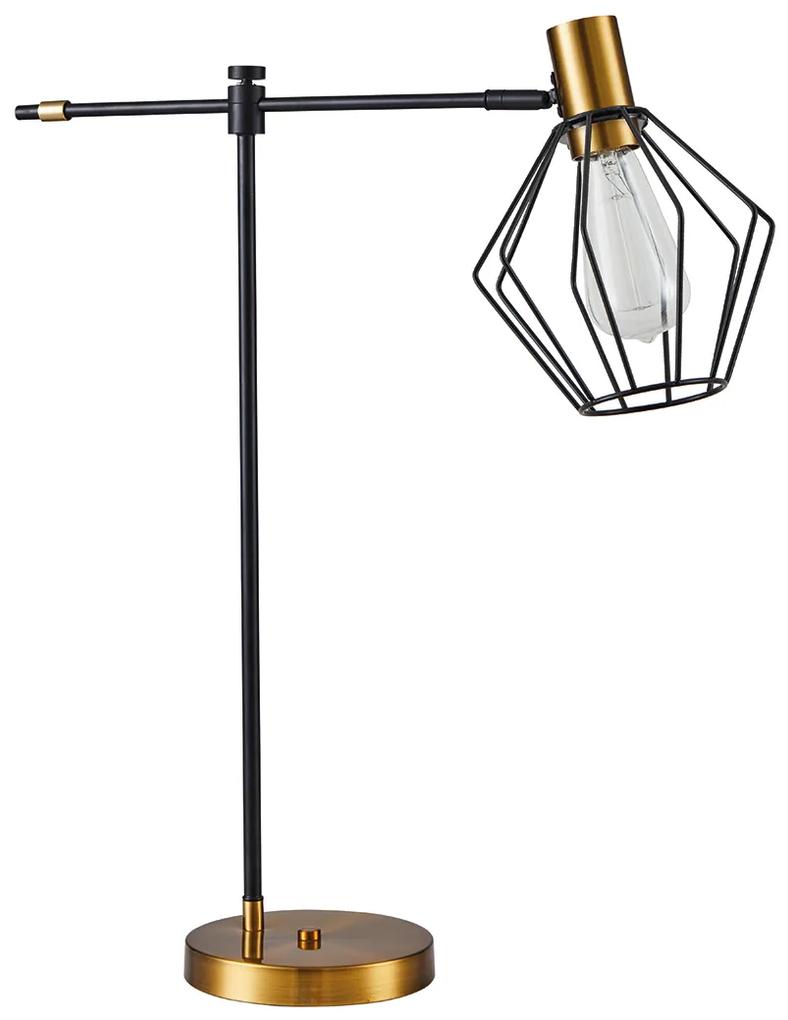 SE21-GM-36-GR1 ADEPT TABLE LAMP Gold Matt and Black Metal Table Lamp Black Metal Grid+ HOMELIGHTING 77-8339