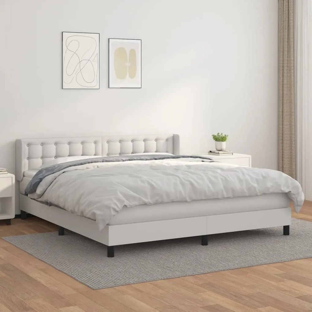 ΚΡΕΒΑΤΙ BOXSPRING ΜΕ ΣΤΡΩΜΑ ΛΕΥΚΟ 180X200 ΕΚ. ΣΥΝΘΕΤΙΚΟ ΔΕΡΜΑ 3130794