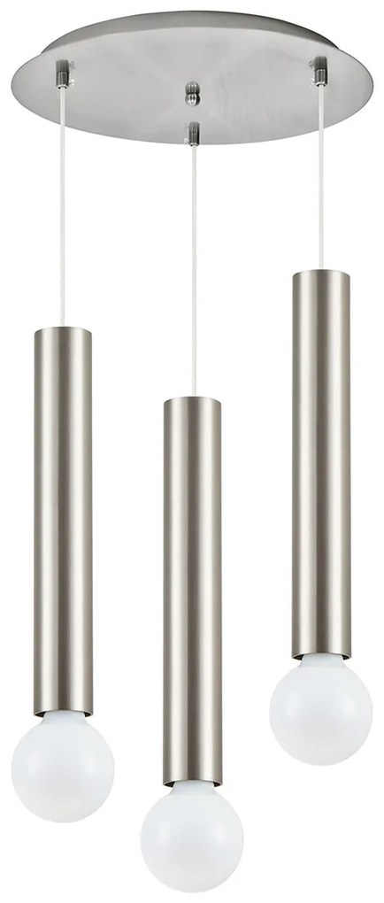Φωτιστικό Οροφής Τρίφωτο Homelighting Adept Tube 77-8662 Nickel