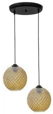 Κρεμαστό Φωτισιτκό Οροφής Γυαλί BALL GL-5010 2L PENDEL Heronia-02-0288-Μελί 02-0288
